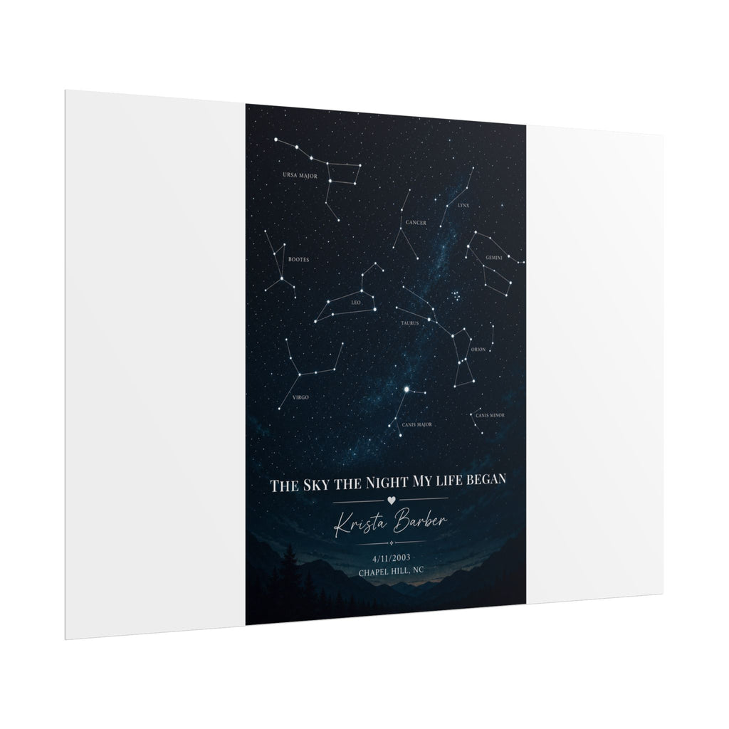 The Sky That Night We Met Constellation Rolled Poster