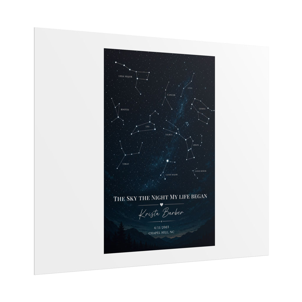 The Sky That Night We Met Constellation Rolled Poster