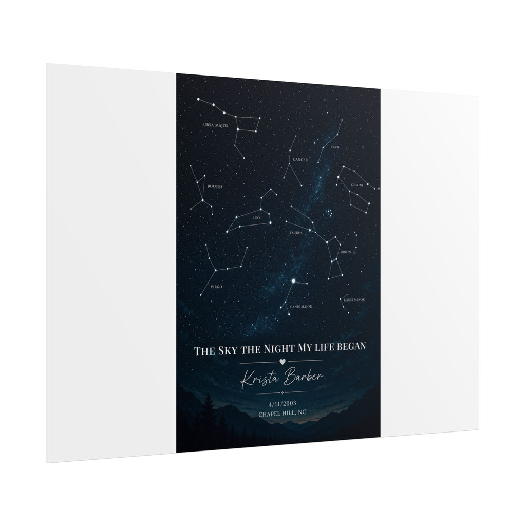 The Sky That Night We Met Constellation Rolled Poster